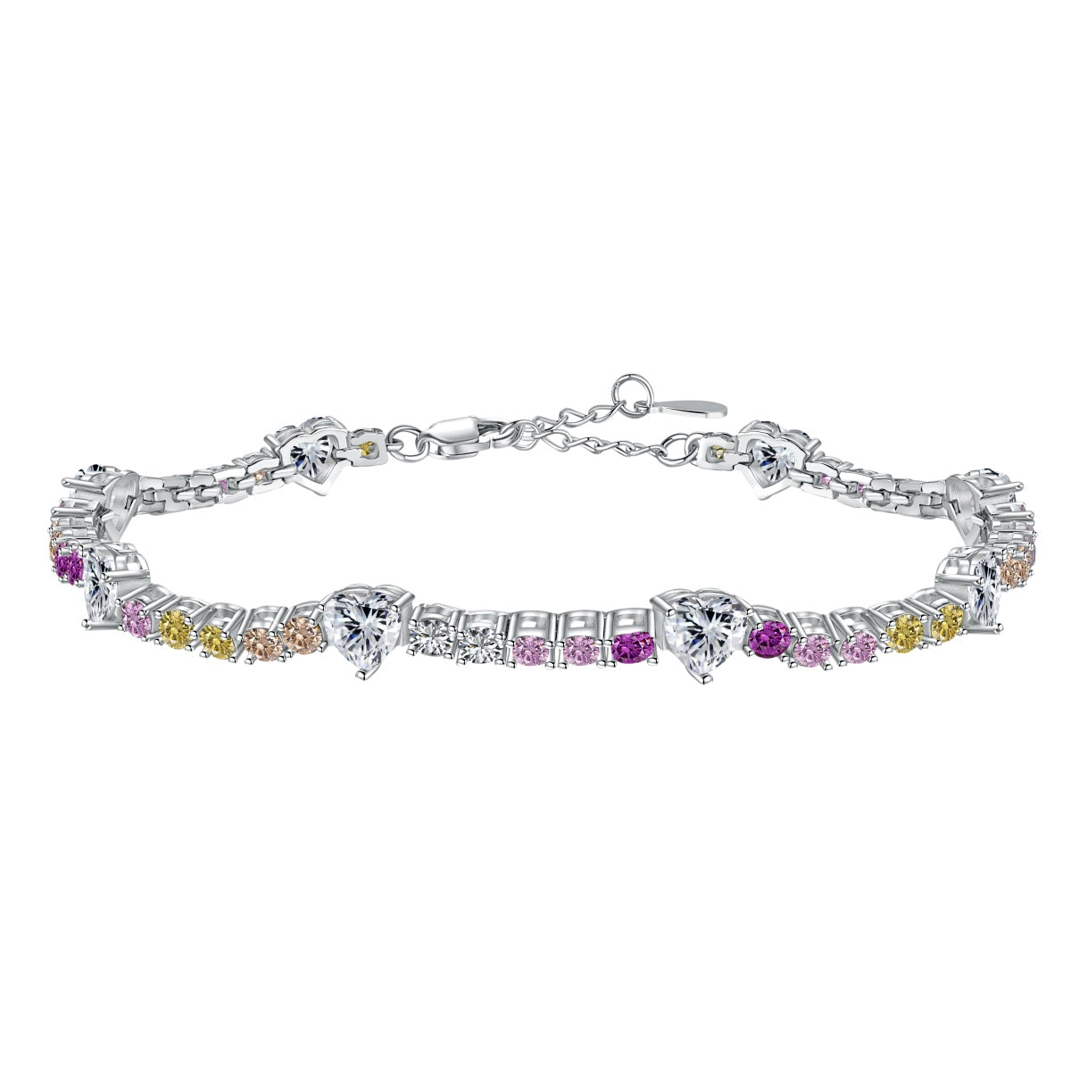 [RAFFINE]Romantic Heart Shape Round Cut Lover Bracelet