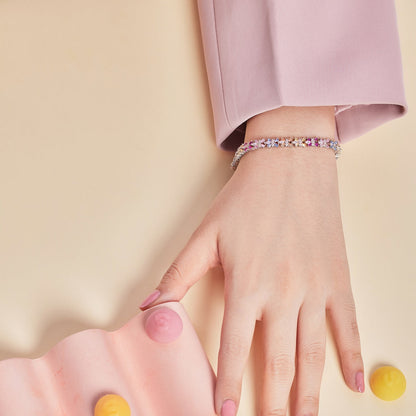 [RAFFINE] Pulsera de fiesta con corte esmeralda radiante y colorido