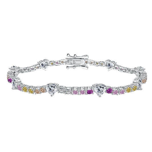 [RAFFINE]Romantic Heart Shape Round Cut Lover Bracelet