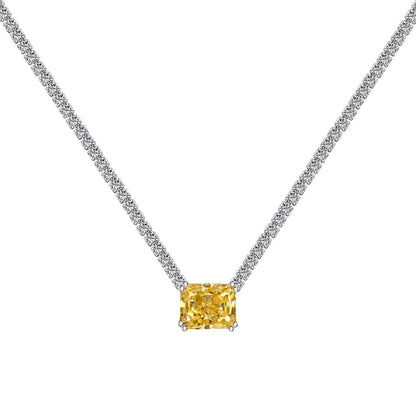 [Raffine]4,0 Karat Elegante Halskette im Radiantschliff