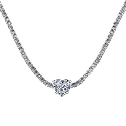 [RAFFINE]Collar de tenis brillante de 2,0 quilates con corte de corazón