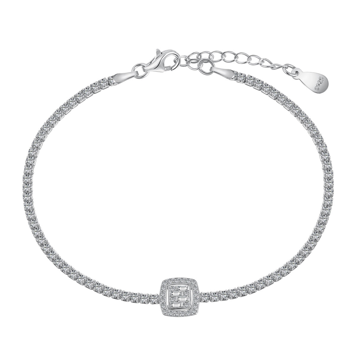 [RAFFINE]Pulsera de banquete de lujo con forma cuadrada deslumbrante