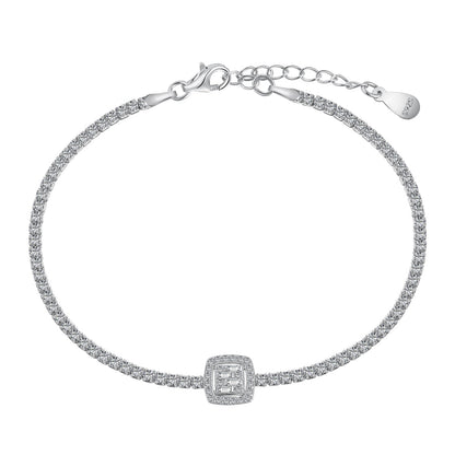 [RAFFINE]Pulsera de banquete de lujo con forma cuadrada deslumbrante
