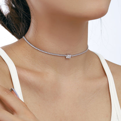 [RAFFINE]2.0 carat Ornate Emerald Cut Necklace