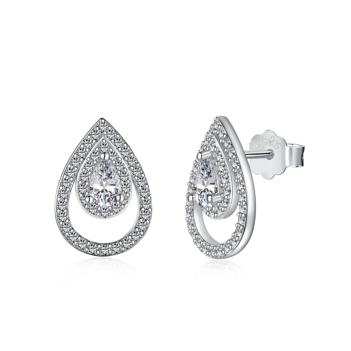 [RAFFINE]Pendientes diarios brillantes y delicados con forma de gota de agua