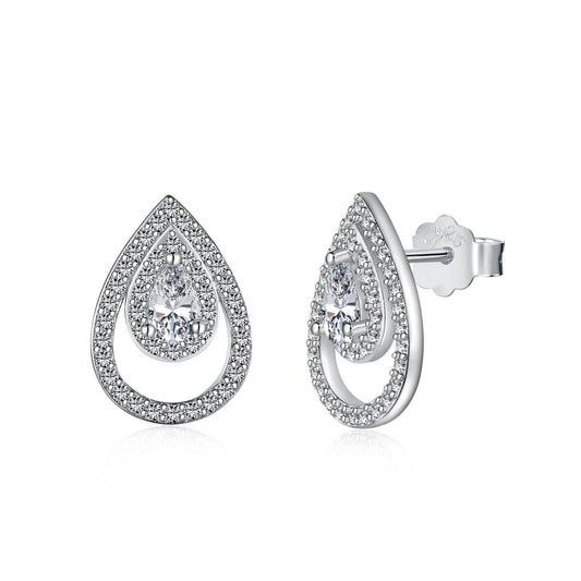 [RAFFINE]Pendientes diarios brillantes y delicados con forma de gota de agua