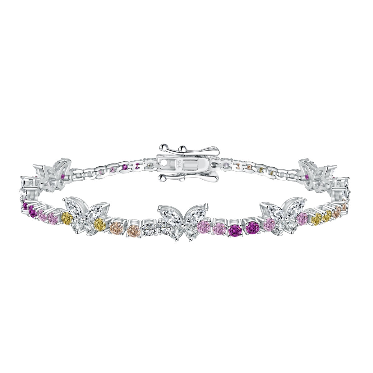 [RAFFINE]Ornate Colorful Butterfly Shape Round Cut Daily Bracelet