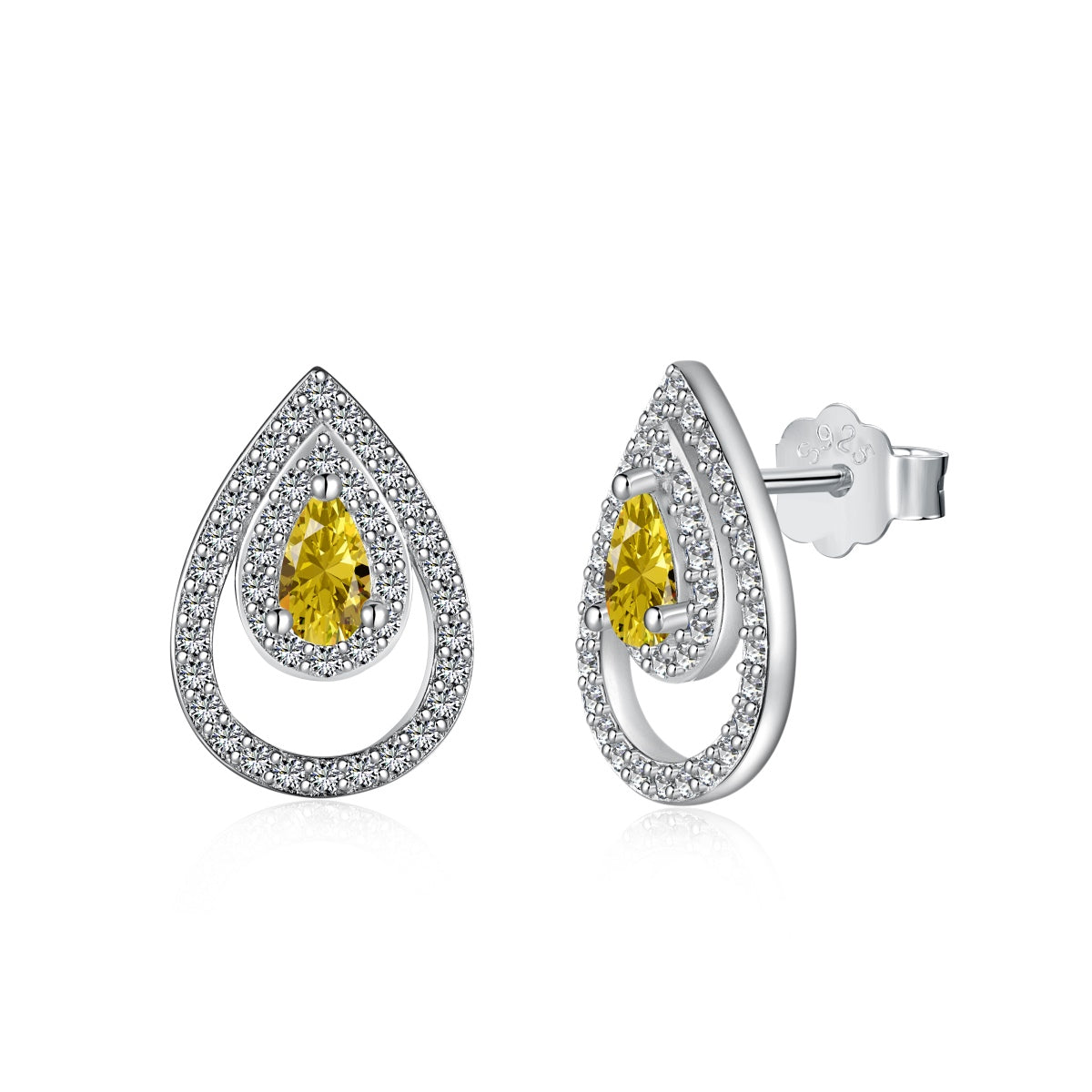 [RAFFINE]Pendientes diarios brillantes y delicados con forma de gota de agua