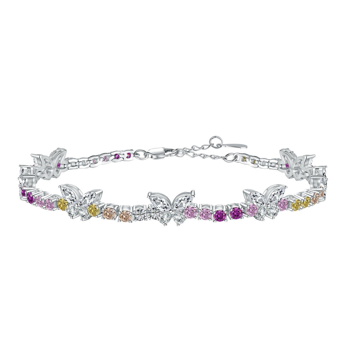 [RAFFINE]Ornate Colorful Butterfly Shape Round Cut Daily Bracelet