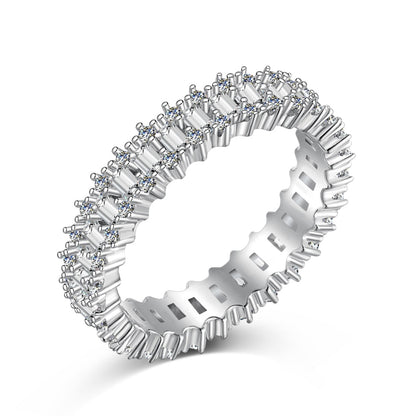 [RAFFINE]Splashy Ornate Emerald Cut Cocktail Ring
