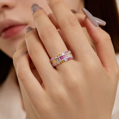 [RAFFINE]Dazzling Colorful Radiant Cut Party Ring