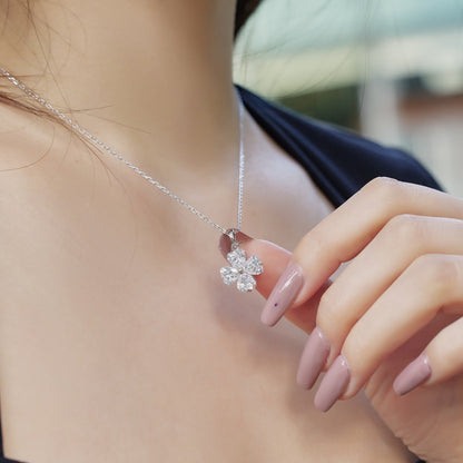 [RAFFINE]Collar de cuentas de trébol de cuatro hojas en forma de corazón