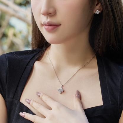 [RAFFINE]Collar de cuentas de trébol de cuatro hojas en forma de corazón