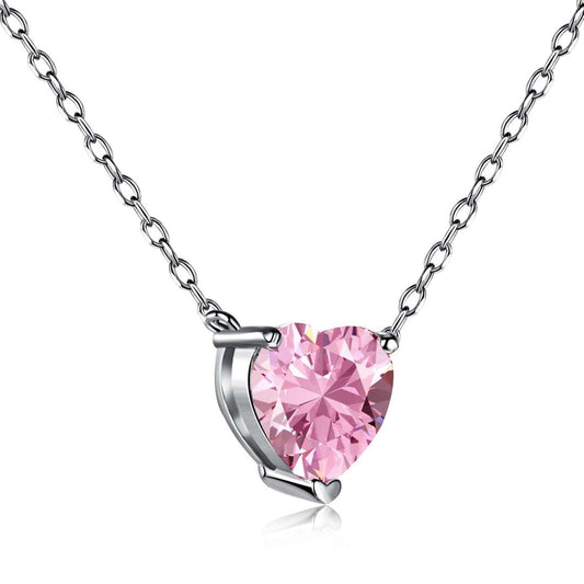 [RAFFINE]Collar con colgante de piedra principal en forma de corazón para clavícula