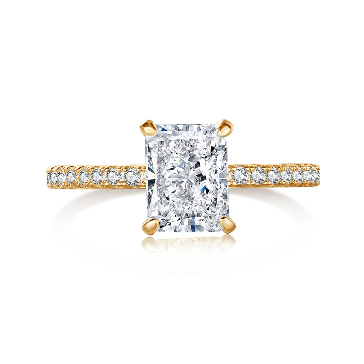 [RAFFINE]2.0 Carat Dazzling Sparkling Radiant Cut Party Ring