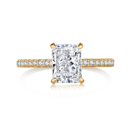 [RAFFINE]2.0 Carat Dazzling Sparkling Radiant Cut Party Ring