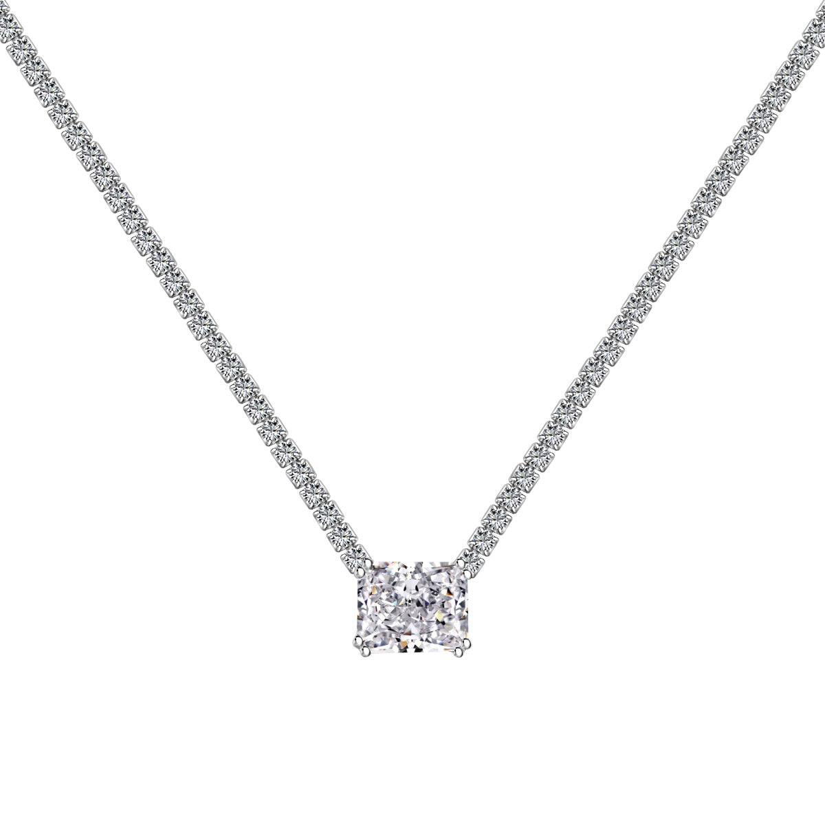[RAFFINE] Elegante collar de corte radiante de 4,0 quilates