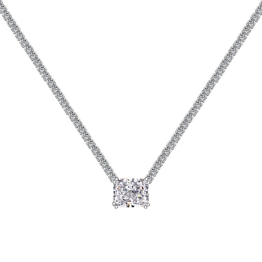 [RAFFINE]4.0 Carat Elegant Radiant Cut Necklace