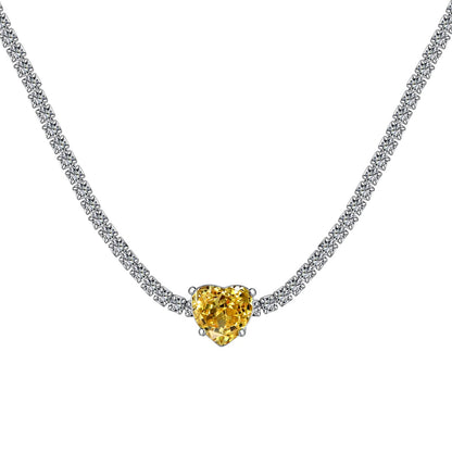 [RAFFINE]Collar de tenis brillante de 2,0 quilates con corte de corazón