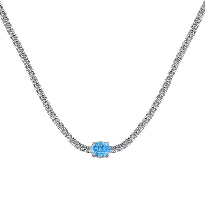 [RAFFINE]1.0 Carat Shining Oval Cut Necklace