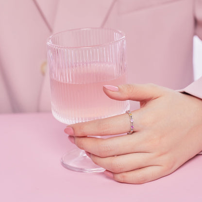 [RAFFINE]Sparkling Colorful Round Cut Tennis Ring
