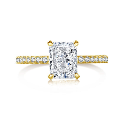 [RAFFINE]2.0 Carat Dazzling Sparkling Radiant Cut Party Ring