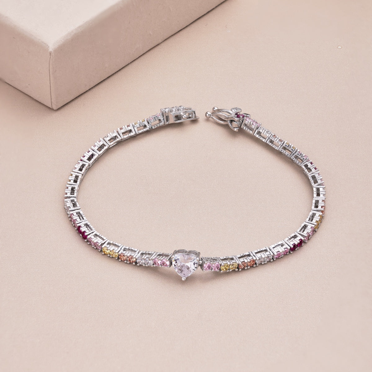 [RAFFINE]Delicate Romantic Heart Shape Lover Bracelet