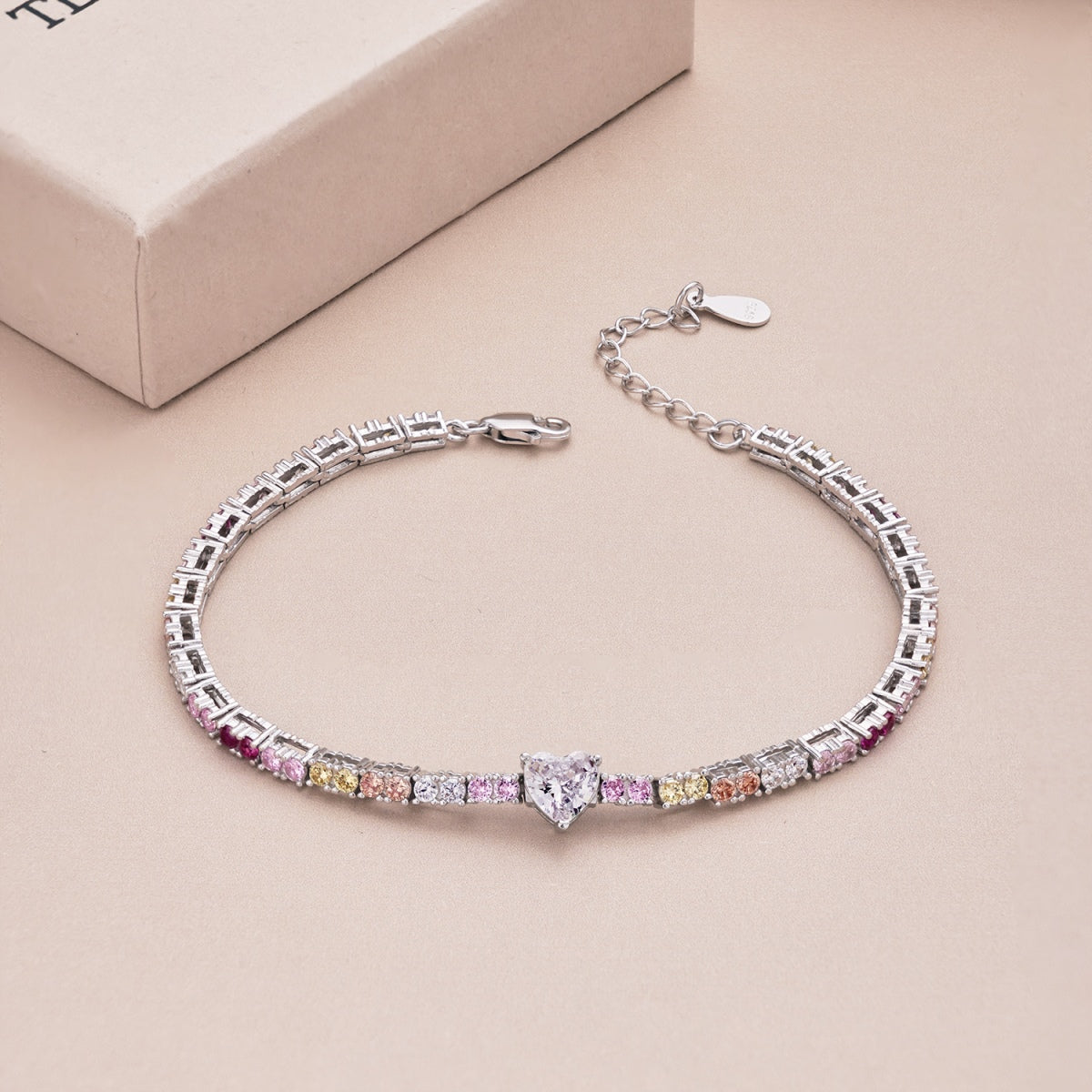 [RAFFINE]Delicate Romantic Heart Shape Lover Bracelet