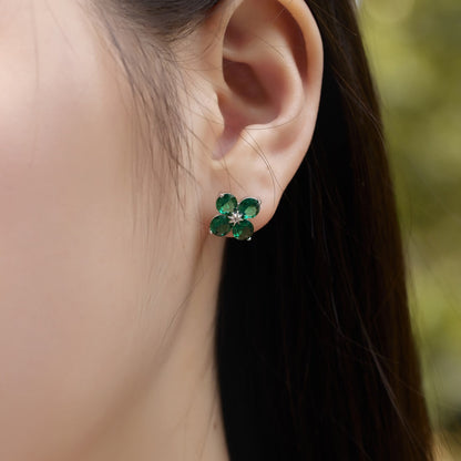 [RAFFINE]Pendientes de trébol de cuatro hojas y estrella de ocho puntas