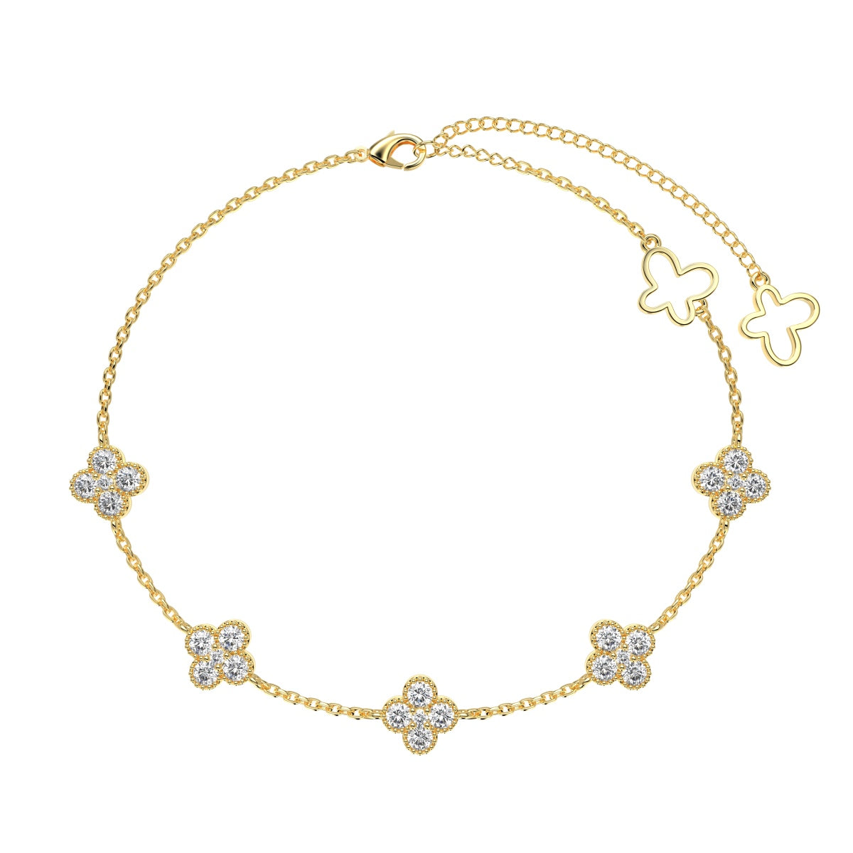 [RAFFINE]Four-Leaf Clover Hollow Butterfly Bracelet
