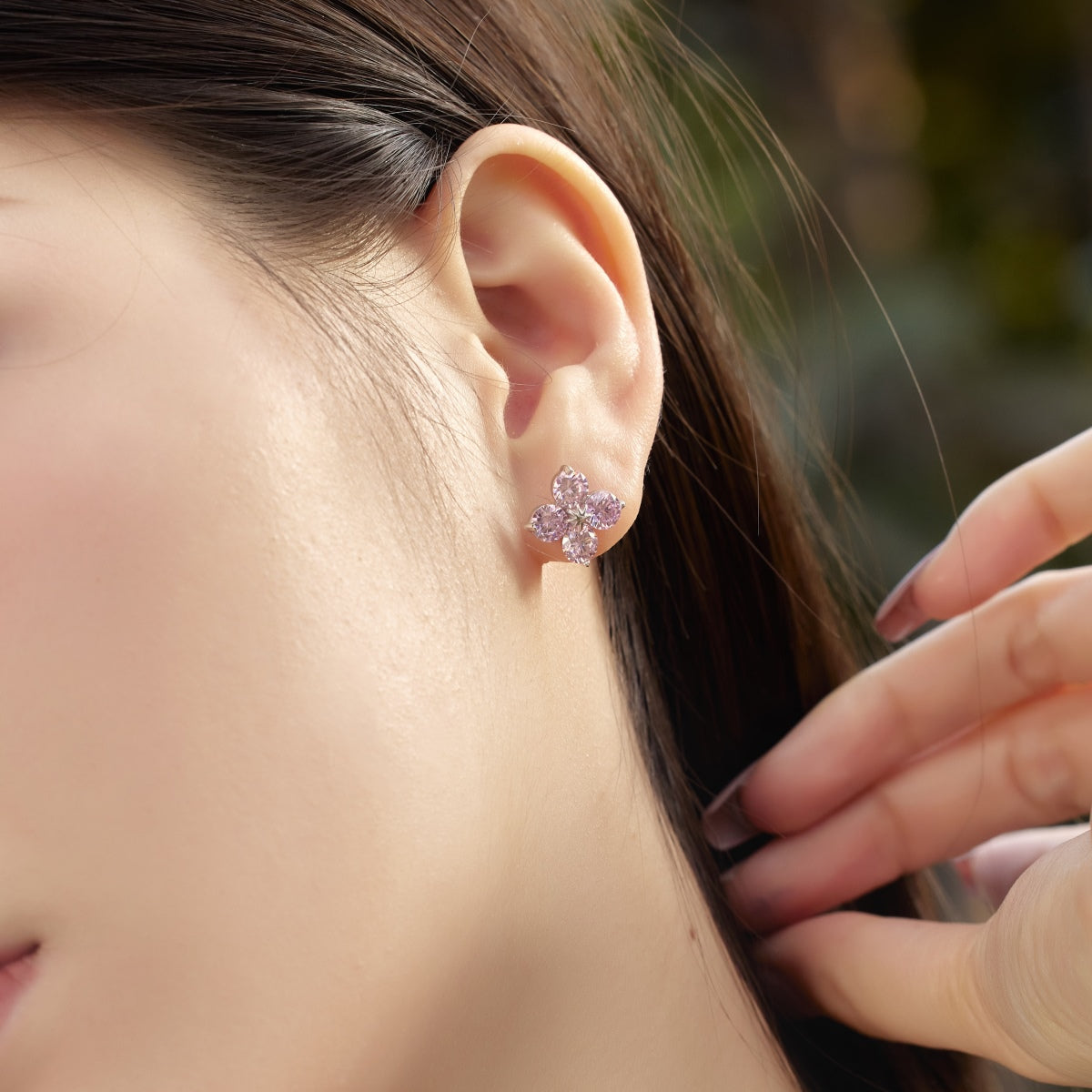[RAFFINE]Pendientes de trébol de cuatro hojas y estrella de ocho puntas