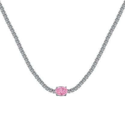 [RAFFINE]1.0 Carat Shining Oval Cut Necklace
