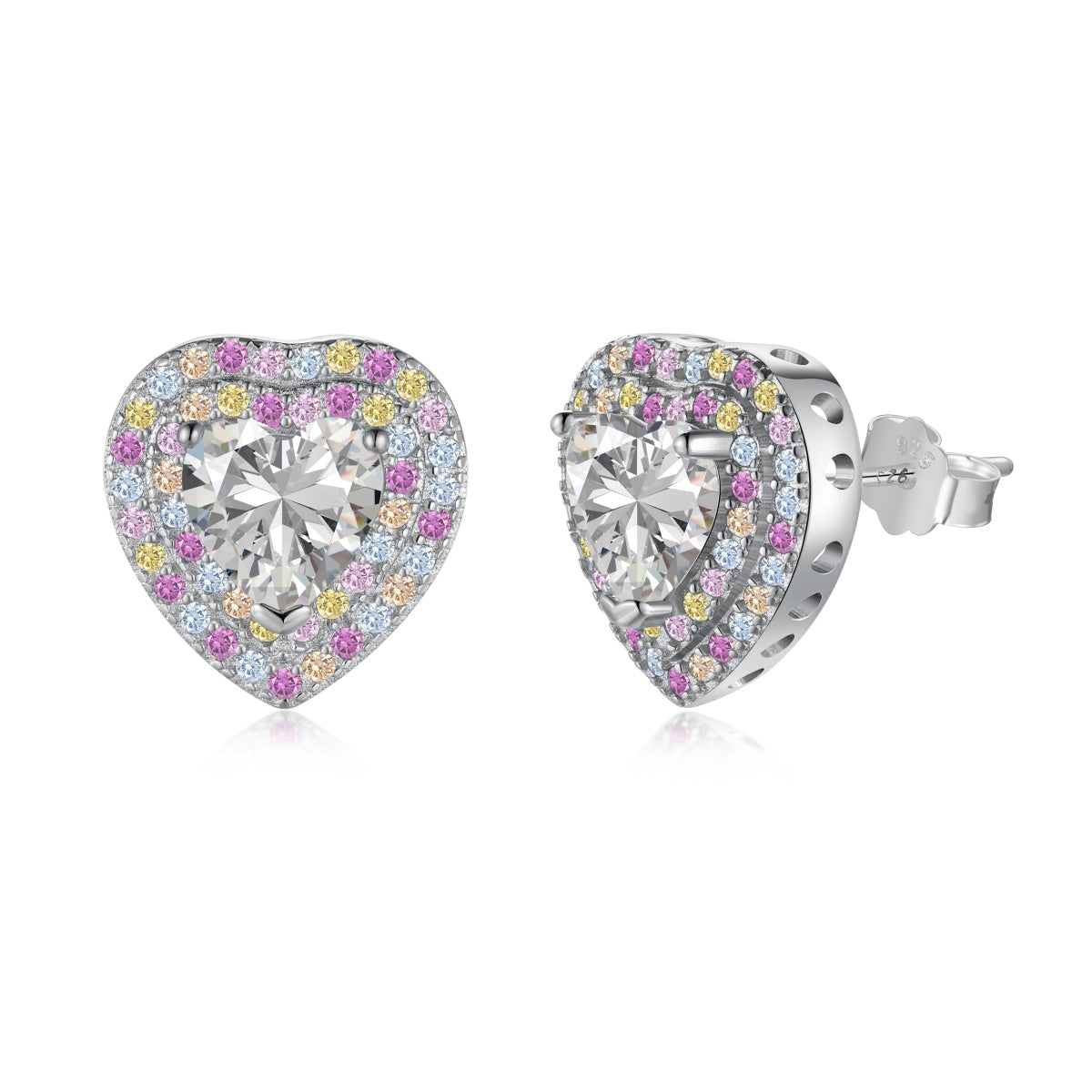 [RAFFINE] Pendientes deslumbrantes con forma de corazón para enamorados