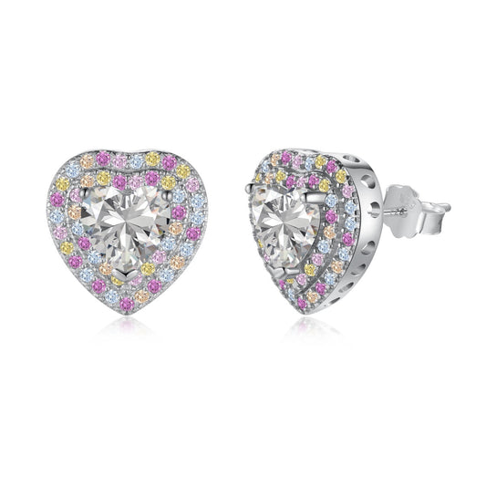 [RAFFINE] Pendientes deslumbrantes con forma de corazón para enamorados