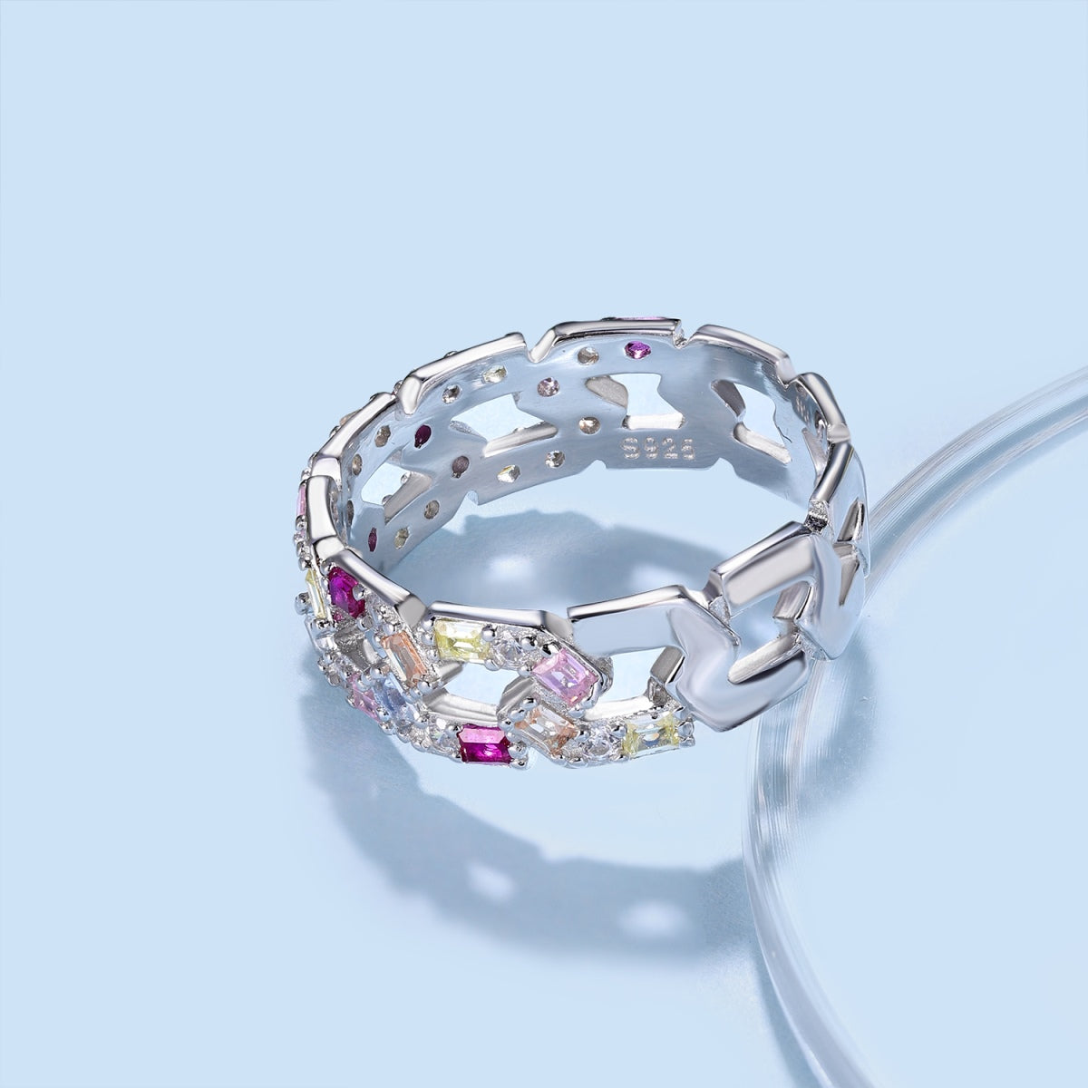 [RAFFINE]Sparkling Vibrant Emerald Cut Daily Ring