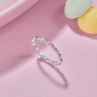 [RAFFINE]Charming Colorful Round Cut Daily Ring
