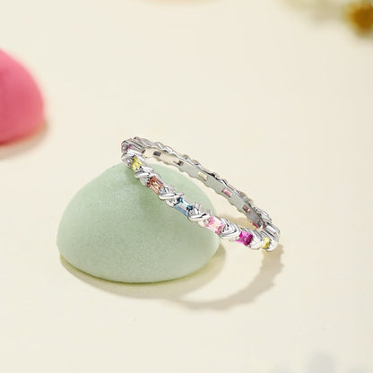 [RAFFINE]Charming Colorful Round Cut Daily Ring