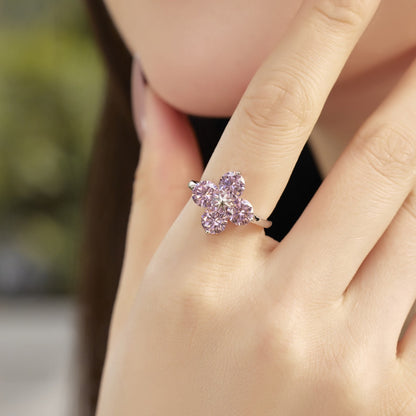 [RAFFINE]Four-Leaf Clover Eight-Pointed Star Ring