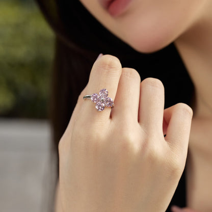 [RAFFINE]Four-Leaf Clover Eight-Pointed Star Ring