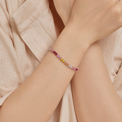 [RAFFINE]Luxurious Colorful Romantic Heart Shape Lover Bracelet