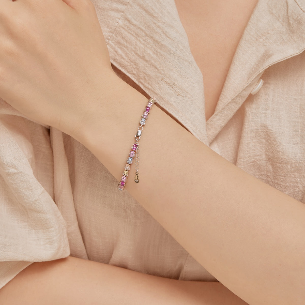 [RAFFINE]Delicate Colorful Emerald Cut Party Bracelet