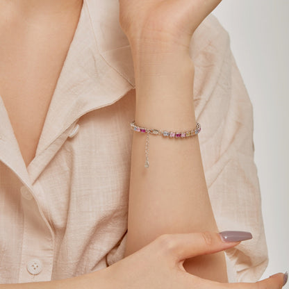 [RAFFINE]Delicate Colorful Emerald Cut Party Bracelet