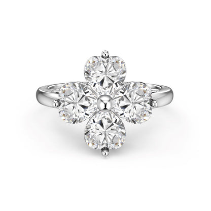 [RAFFINE]Heart-shaped Four-Leaf Clover Ball Ring