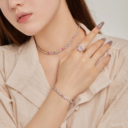 [RAFFINE]0.25 Carat Radiant Water Drop Shape Daily Bracelet