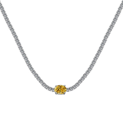[RAFFINE]1.0 Carat Shining Oval Cut Necklace