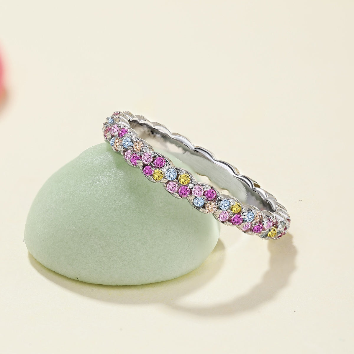 [Raffine]Dainty Ebullient Round Cut Daily Ring