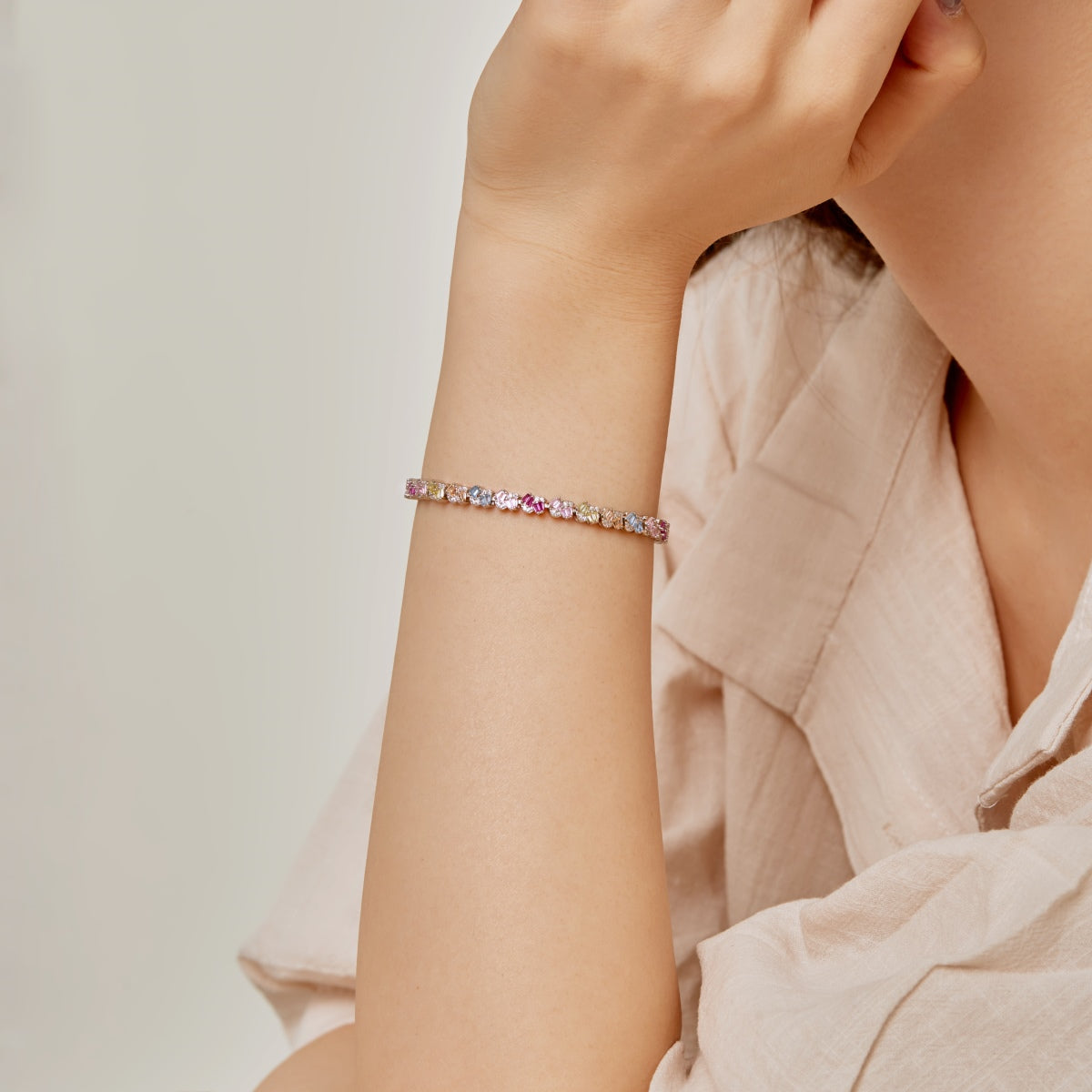 [RAFFINE]Ornate Colorful Flower Shape Party Bracelet