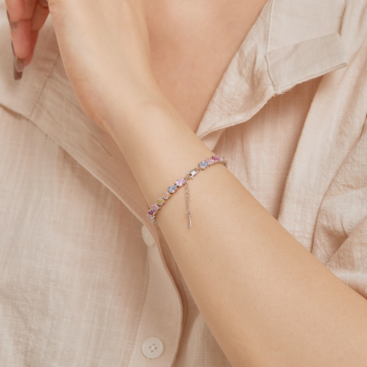 [RAFFINE]Ornate Colorful Flower Shape Party Bracelet
