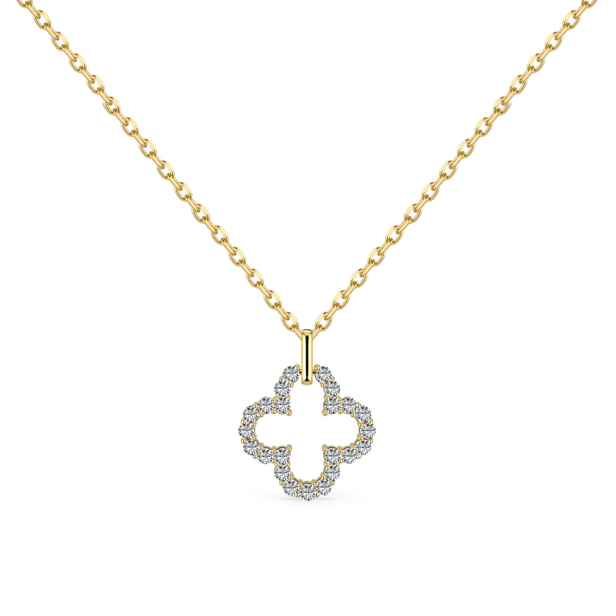 [RAFFINE]Collar exquisito con diseño hueco de trébol de cuatro hojas