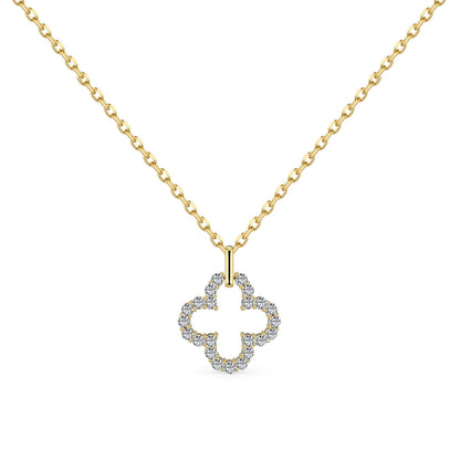 [RAFFINE]Collar exquisito con diseño hueco de trébol de cuatro hojas